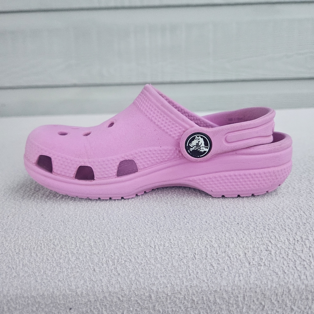 Crocs Classic Clog Girl SZ 10 Slip-On Light Pink Water Shoes - Picture 3 of 12